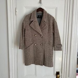 The Zara TRF double-breasted Tweed Wool Coat